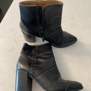 Black Pointy Booties (9.5) Ankle Boots